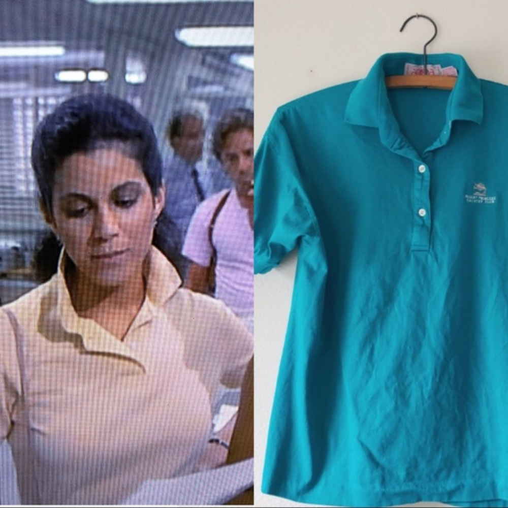 Vintage 80’s women’s‎ country club teal polo shirt